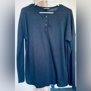 Classic Black Long-Sleeve Henley Top